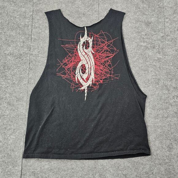 Slipknot Muscle Tank Mens Medium Black Graphic Cut Off Metal Band Concert Merch - Picture 7 of 7